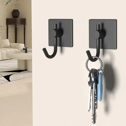 Vista 4 de VAEHOLD - Paquete de 4 ganchos de pared, resistentes, impermeables, de aluminio para colgar abrigos, sombreros, llaves, ropa, gancho de pared