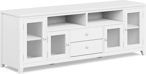 Vista 19 de Soporte Cosmopolitan de SIMPLIHOME de madera maciza negra de 48 pulgadas para televisores de hasta 50 pulgadas de ancho