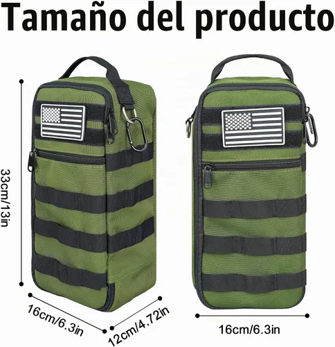 Vista 2 de Bolsa de herramientas pequeña portátil, bolsa de herramientas resistente con correa para el hombro y clip de anillo en D, bolsa de mano duradera e