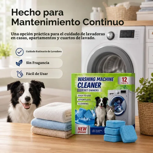 Vista 4 de Tabletas limpiadoras de lavadora, cuidado de lavadora sin fragancia