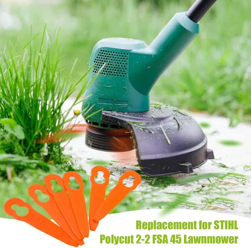 Vista 4 de 120 piezas de repuesto de cuchillas de plástico accesorios para STIHL Polycut 2-2 FSA 45 cortacésped cortadora de césped cuchillas de nailon