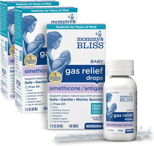 Vista 9 de Mommy's Bliss Botella de gotas de alivio de gas, sabor a extracto de jengibre, 1 onza líquida #1 pediatrician-recommended ingredient, simethicone
