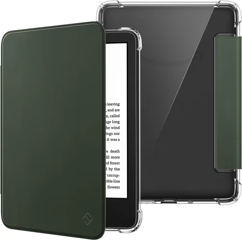 Vista 12 de Fintie - Funda delgada de TPU para Kindle de 6 pulgadas de 11.ª generación 2024/2022, color verde agave Ultra Clear Transparent Soft TPU Back