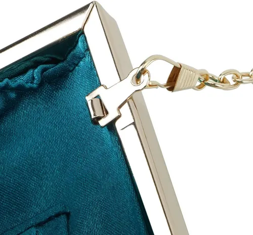 Vista 6 de Bolso de mano brillante para mujer, elegante, con purpurina, para boda, fiesta, graduación, color azul, Azul