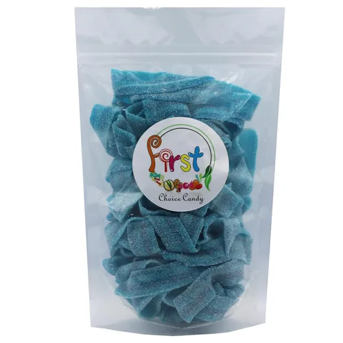 Vista 3 de Cinturones de Gomitas Ácidas de Varios Colores (Azul Baya (Arándano), 1 Libra)