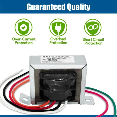 Vista 3 de Transformador de Control 24V 40VA, Primario 120, 208, 240V Secundario 24V, Caldera HVAC Multi Tap con Montaje de Base