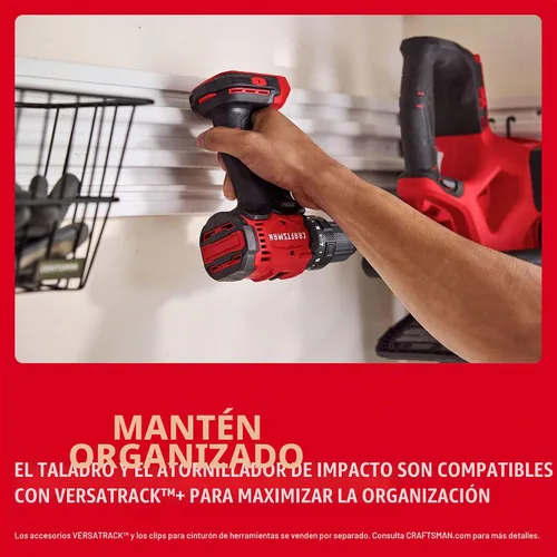 Vista 10 de CRAFTSMAN V20 Cordless Drill Set and Impact Driver, Includes 2Ah Battery and Charger, Power Tool Set with 1700 RPM 1/2 In. Power Drill, 1800 Torque