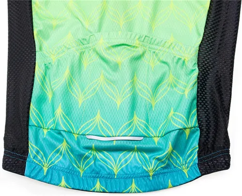 Vista 6 de Conjunto de jersey de ciclismo para mujer, pantalones cortos con peto, ropa de bicicleta de verano