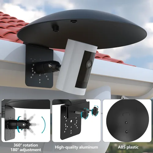 Vista 4 de Funda de seguridad 2 en 1 para cámara de seguridad y lluvia con montaje ajustable, compatible con Ring Spotlight Cam, Blink, Arlo, Wyze, Eufy