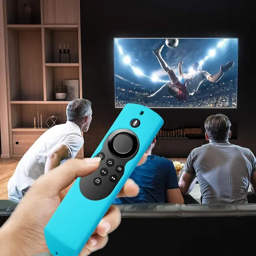 Vista 2 de Firestick - Funda para mando a distancia, Firestickremote Funda para control remoto, funda para cubierta con patio de tierra que brilla en azul Azul