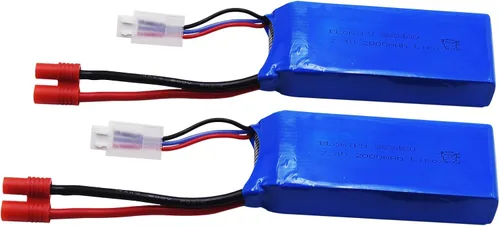 Vista 6 de Batería y cargado con conector plátano Blomiky, 2 uds, 7.4 V, 2000 mAh, para SYMA X8C X8W X8G X8HD X8HW X8HG 506HG JXD 506G Holy HS300 HS400