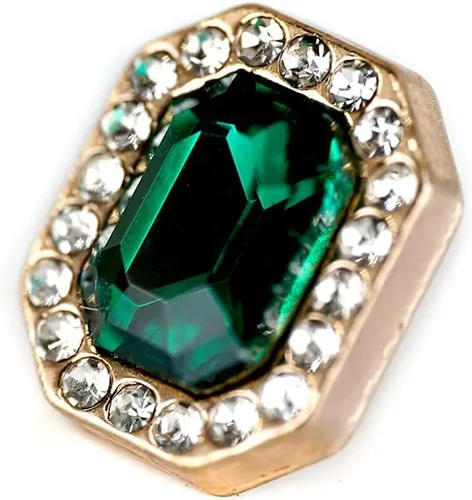 Vista 4 de Botones de costura de diamantes de imitación verde esmeralda 20 piezas - 12X10mm, 1/2