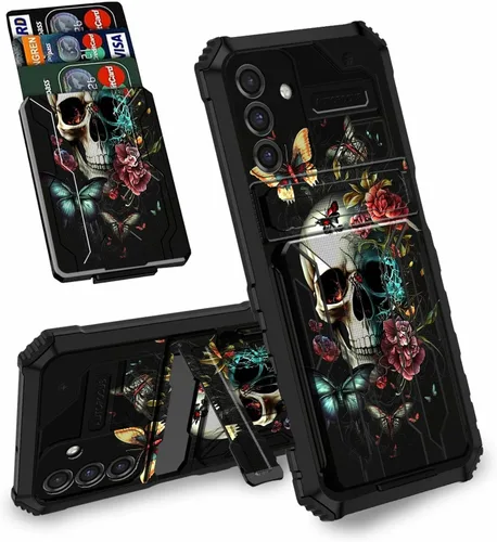 Vista 25 de Funda tipo cartera con versículo bíblico Salmo 46-5 para Samsung Galaxy A16 5G con ranura para tarjeta desmontable para ocultar tarjetas de crédito