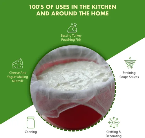 Vista 2 de Regency Wraps Paño de queso 100 % algodón de grado chef, 36 x 72 pulgadas (2 yardas), sin blanqueador ni tinte, seguro para alimentos para cocinar