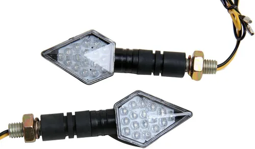 Vista 2 de Black LED Motorcycle Long Stem Turn Signals mini 3D Diamond LED Turn Signals Lights Blinkers Compatible for 2017 Kawasaki Ninja H2R
