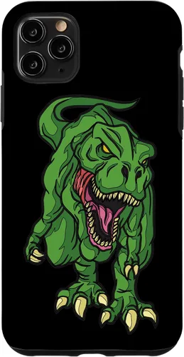 Vista 13 de iPhone 16 Green Dinosaur Illustration For Kids Cartoon Dino Case