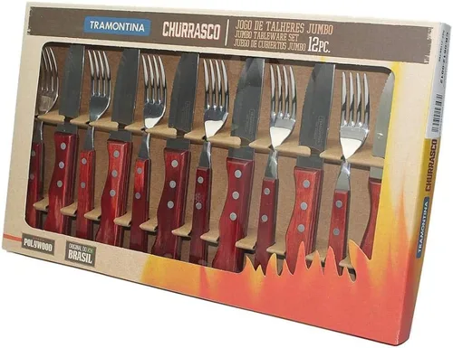 Vista 10 de Juego de Cubertería Barbacoa Tramontina, 12 Piezas, 21199996, Marrón Marrón nuez