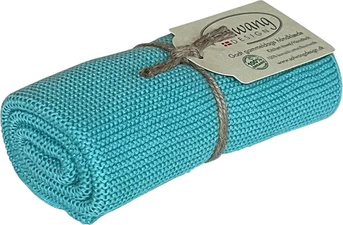 Vista 43 de Solwang 100% algodón orgánico certificado fabricado en la India Toalla de cocina/mano de diseño danés (verde ártico orgánico)