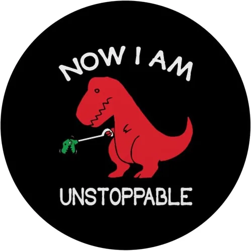 Vista 3 de Now I'm Unstoppable - Funny T-Rex Dinosaur PopSockets Grip y soporte para teléfonos y tabletas
