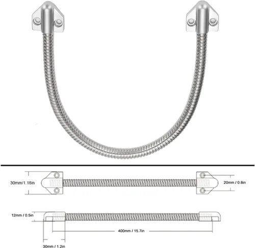 Vista 3 de Health Gear - Bucle de puerta blindado, protector de cable de control de acceso para puerta de transferencia de energía de acero inoxidable, manga