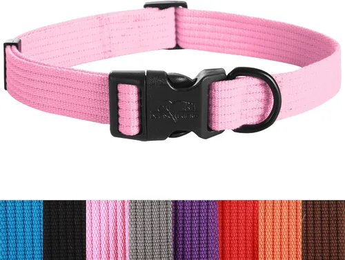 Vista 7 de lynxking Collar de perro suave acolchado transpirable de algodón sólido fuerte ajustable collar para mascotas para cachorros pequeños
