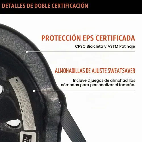 Vista 5 de Triple Eight Casco de bicicleta y monopatín con doble certificación Negro lustrado