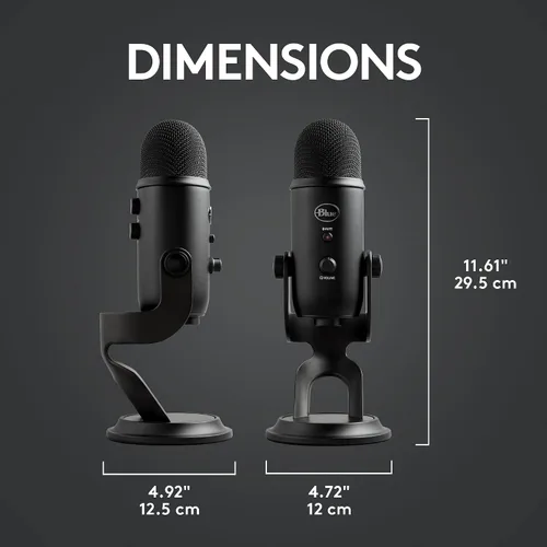 Vista 11 de Logitech Blue Yeti - Kit de transmisión de juegos con micrófono USB Yeti software azul VOCE temas exclusivos de Streamlabs filtro pop azul