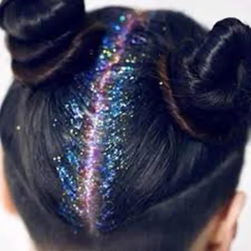 Vista 4 de Go Ho - Aerosol de purpurina para cabello y cuerpo, aerosol de purpurina en polvo seco azul para ropa, polvo de purpurina suelto para festivales