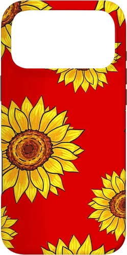 Vista 22 de Patrón de girasol en rojo vintage floral flor mujeres regalo caso para iPhone 17