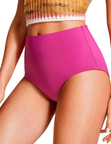 Vista 4 de CRZ YOGA Parte inferior de bikini de cintura alta para mujer, con control de abdomen, cobertura completa