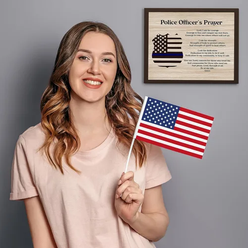 Vista 5 de AMERICAN LUXURY GIFTS Oración del oficial de policía – Decoración motivacional de pared de 10 x 8 pulgadas sin marco, impresión inspiradora de línea