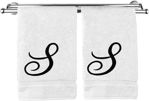 Vista 39 de Toalla de mano con monograma, regalo personalizado, 16 x 30 pulgadas, extra absorbente, 100% algodón turco, acabado de rizo suave, para baño, cocina