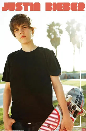 Vista 9 de Trends International Justin Bieber - Póster de pared de monopatín, 14.725 x 22.375 pulgadas, versión enmarcada de madera de granero