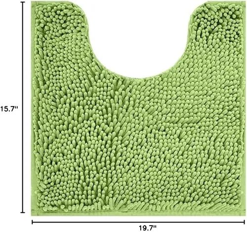 Vista 2 de Reyox Tapete de baño de felpilla, tapetes para inodoro en forma de U, tapete de baño de felpa suave, absorbente y peludo, tapete de contorno