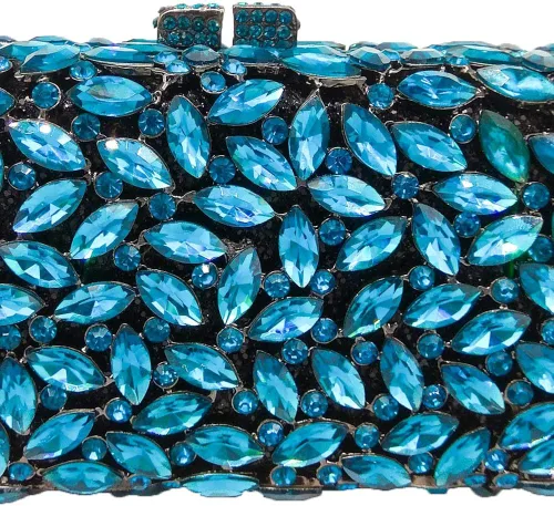 Vista 4 de Bolso de mano de cristal brillante para mujer bolso Minaudiere