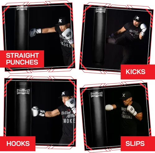 Vista 2 de Heavy Punching Kicking Bag for Adults, Boxing, MMA, Martial Arts, Muay Thai, Strength Training Equipment, 5ft, 100 lbs, Classic Logo