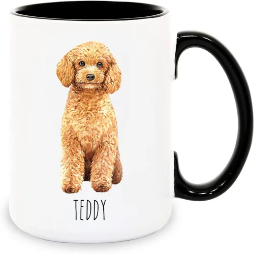 Vista 7 de Tazas de café personalizadas Beagle con nombre para mamá y papá de perro - Regalos personalizados para mejores amigos - Regalo para abuela y abuelo