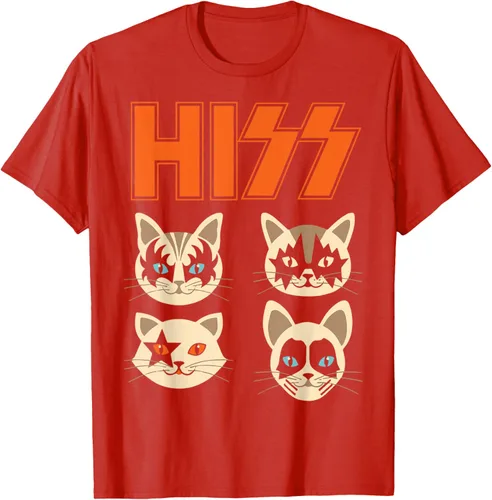 Vista 95 de Camiseta Hiss Funny Cats Kittens Rock Rockin, Negro