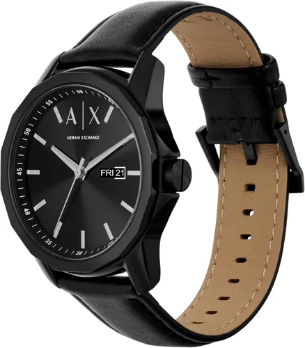 Vista 2 de A X Armani Exchange Reloj de vestir cronógrafo para hombre con correa de acero inoxidable, silicona o cuero