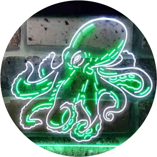 Vista 17 de ADVPRO Octopus Ocean Display Room Dual Color LED Neon Sign Azul y Rojo 12 x 8 pulgadas st6s32-i3734-br