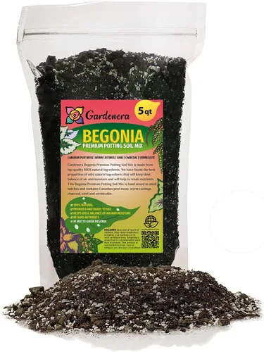 Vista 7 de Eleva tu begonia con la mezcla orgánica de tierra de Gardenera - Cultiva flores más saludables y vibrantes - 1 cuarto de galón