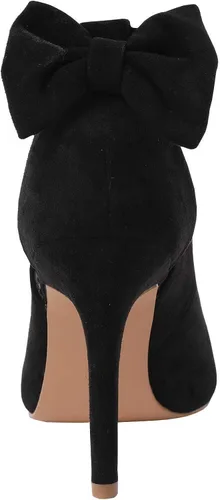 Vista 4 de PiePieBuy Zapatos de tacón alto y puntiagudos para mujer, con correa en el tobillo, para bodas, sandalias para vestido con moño trasero