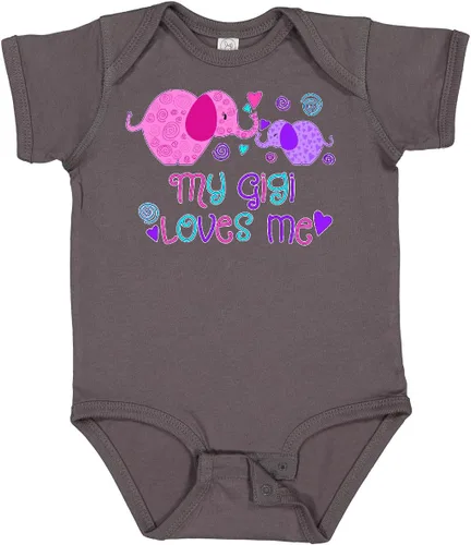 Vista 12 de inktastic My Gigi Loves Me - Body lindo de elefantes para bebé 0020 Blanco