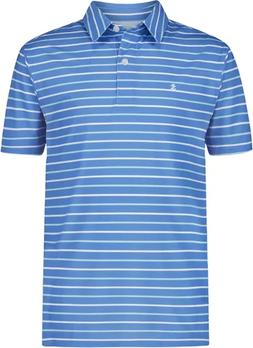 Vista 18 de Izod Boys' Performance Golf Grid Short Sleeve Stretch Collared Polo Shirt Atomizador Raya Azul