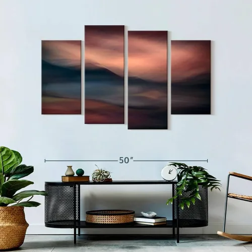 Vista 8 de Elefante Stock - Arte de pared Slocan Lake II - Lienzo horizontal de varios paneles - Decoración de pared de sala de estar de 4 piezas - Arte