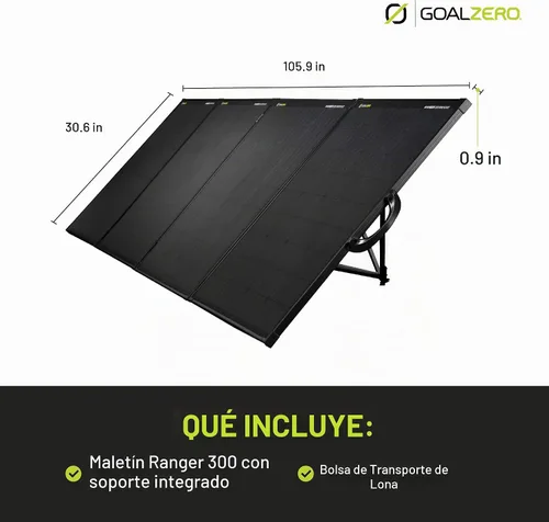 Vista 4 de Goal Zero Ranger 300 - Panel solar para maletín, 300 W, plegable, portátil