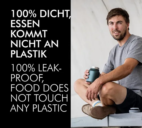 Vista 5 de THERMOcafé by THERMOS TC Food Jar - Tarro de comida color burdeos de 0.50 L, contenedor térmico, recipiente térmico, lonchera de doble pared hecha