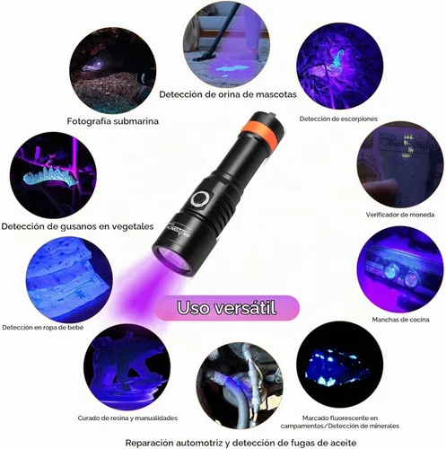 Vista 3 de ORCATORCH Luz de buceo de fluorescencia UV D530V 395nm con montaje de luz ultravioleta