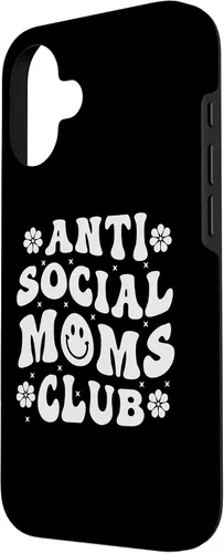 Vista 2 de iPhone 16 Anti Social Moms Club - Retro Funny Mom Life Mothers Day Mom Case