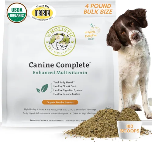 Vista 16 de Wholistic Pet Organics Canine Complete - Polvo multivitamínico para perros, 1 libra, vitaminas diarias para perros y suplementos para alimentos
